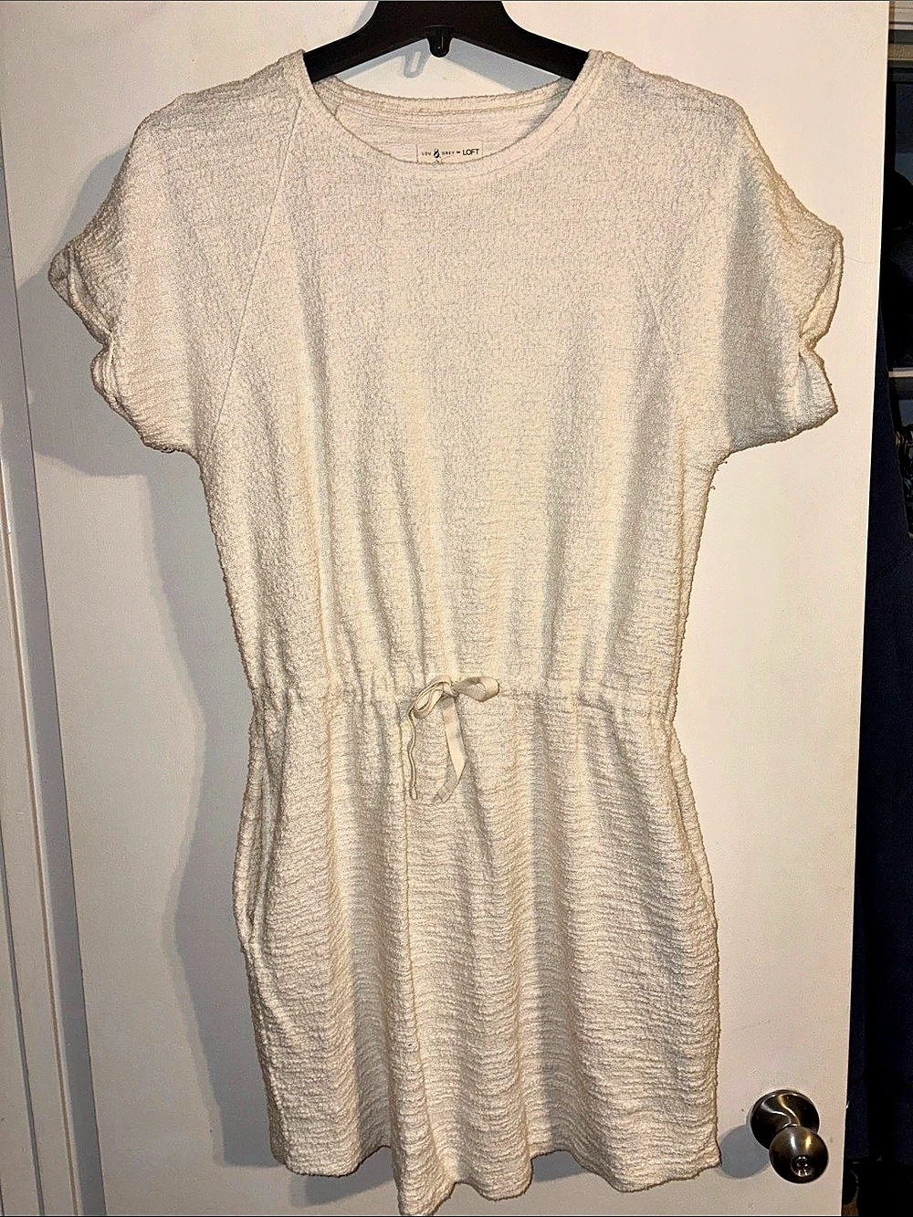 Lou & Grey Mini Dress in White Size Large Like New